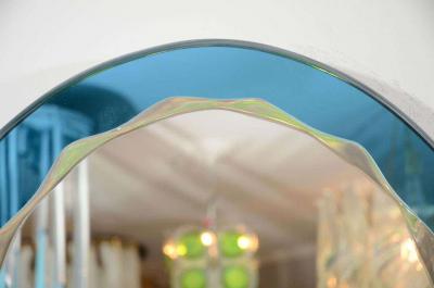  Venfield Custom Oval Wave Mirror in Cerulean Blue Mirror Frame