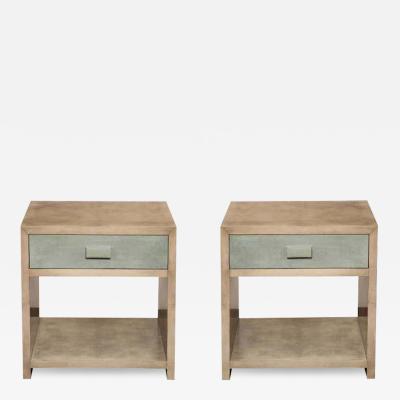  Venfield Custom Pair of Two Tone Parchment Nightstands