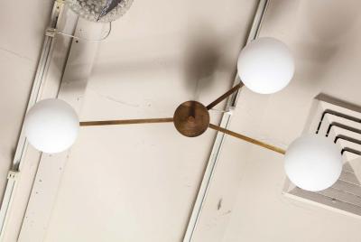  Venfield Custom Petite 3 Opaline Glass Globe Flush Mount Fixture