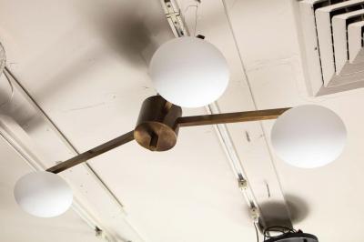  Venfield Custom Petite 3 Opaline Glass Globe Flush Mount Fixture
