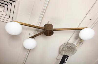  Venfield Custom Petite 3 Opaline Glass Globe Flush Mount Fixture