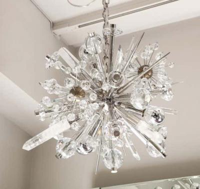  Venfield Custom Petite Austrian Crystal and Rock Crystal Sputnik Chandelier