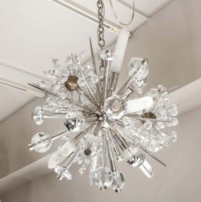  Venfield Custom Petite Austrian Crystal and Rock Crystal Sputnik Chandelier