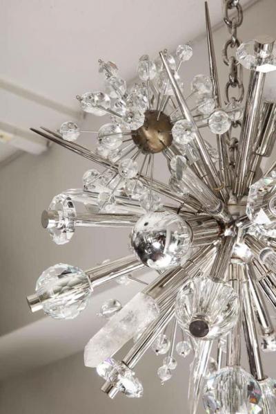  Venfield Custom Petite Austrian Crystal and Rock Crystal Sputnik Chandelier