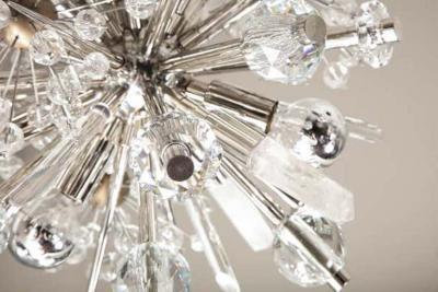  Venfield Custom Petite Austrian Crystal and Rock Crystal Sputnik Chandelier