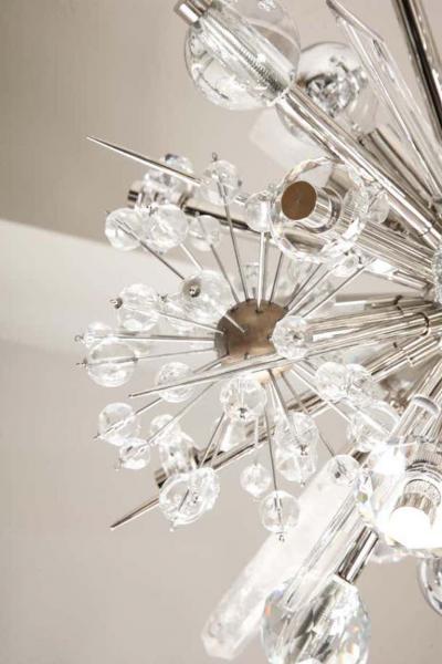  Venfield Custom Petite Austrian Crystal and Rock Crystal Sputnik Chandelier