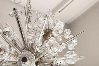  Venfield Custom Petite Austrian Crystal and Rock Crystal Sputnik Chandelier