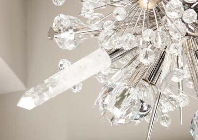  Venfield Custom Petite Austrian Crystal and Rock Crystal Sputnik Chandelier
