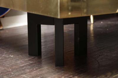  Venfield Custom Spectacular Etched Brass and Double Agate Rectangular Cocktail Table