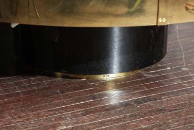  Venfield Custom Spectacular Round Etched Brass Cocktail Table with Agate Stone