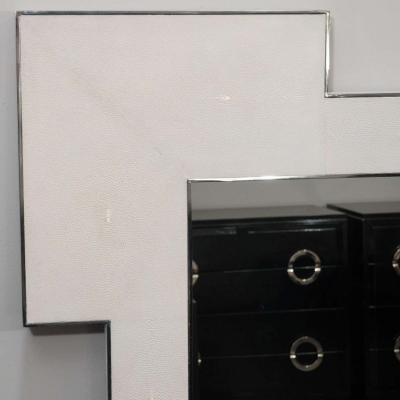  Venfield Custom Square Shagreen Mirror with Square Edges