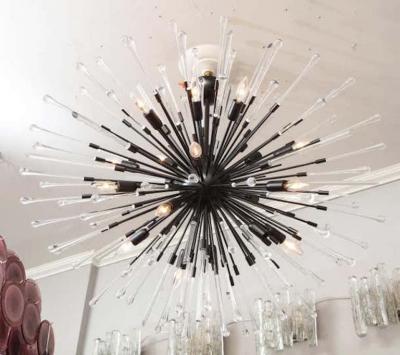  Venfield Custom Teardrop and Glass Rod Sputnik Chandelier