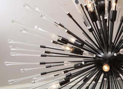  Venfield Custom Teardrop and Glass Rod Sputnik Chandelier