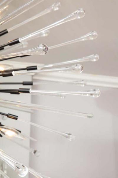  Venfield Custom Teardrop and Glass Rod Sputnik Chandelier