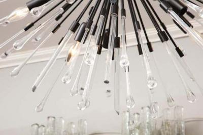  Venfield Custom Teardrop and Glass Rod Sputnik Chandelier