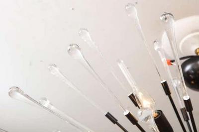  Venfield Custom Teardrop and Glass Rod Sputnik Chandelier