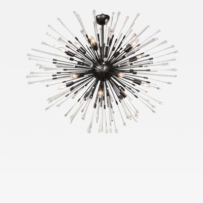  Venfield Custom Teardrop and Glass Rod Sputnik Chandelier