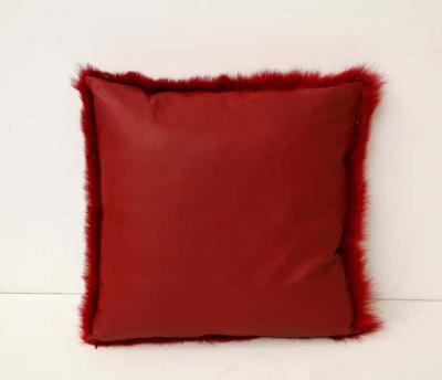  Venfield Custom Toscana Long Hair Shearling Pillow in Red Color