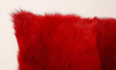  Venfield Custom Toscana Long Hair Shearling Pillow in Red Color