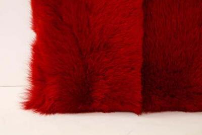  Venfield Custom Toscana Long Hair Shearling Pillow in Red Color