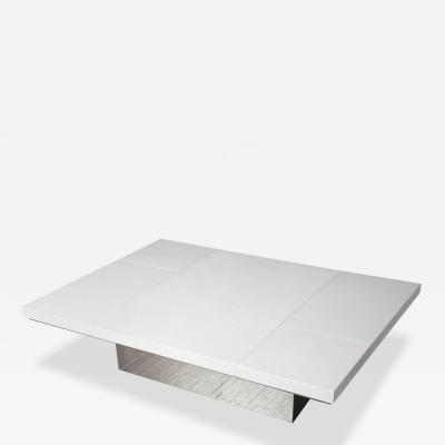  Venfield Custom White Leather Cocktail Table
