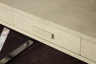  Venfield Genuine Shagreen Desk with Polished Chrome X Band Base