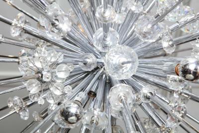  Venfield Glamorous Custom Austrian Crystal and Polished Nickel Spiked Sputnik Chandelier