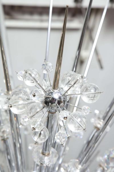  Venfield Glamorous Custom Austrian Crystal and Polished Nickel Spiked Sputnik Chandelier