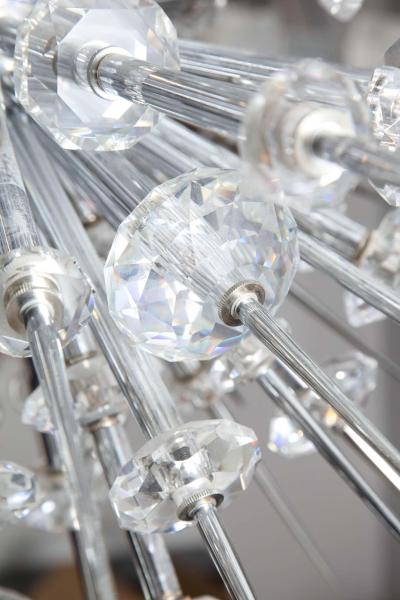  Venfield Glamorous Custom Austrian Crystal and Polished Nickel Spiked Sputnik Chandelier