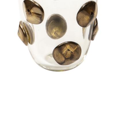  Venfield Hand Blown Murano Glass Vase with Black Gold Glass Dot Design 2022