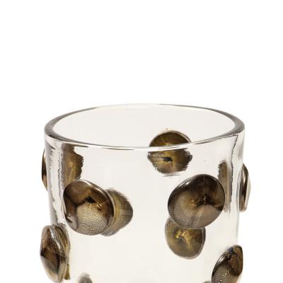  Venfield Hand Blown Murano Glass Vase with Black Gold Glass Dot Design 2022
