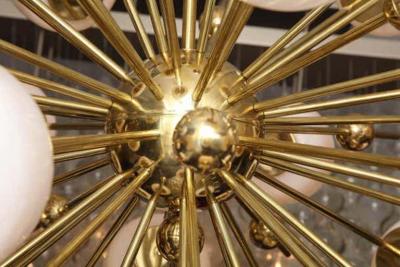  Venfield Italian Milk Glass and Brass Sputnik