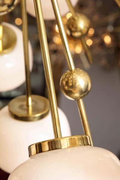  Venfield Italian Milk Glass and Brass Sputnik