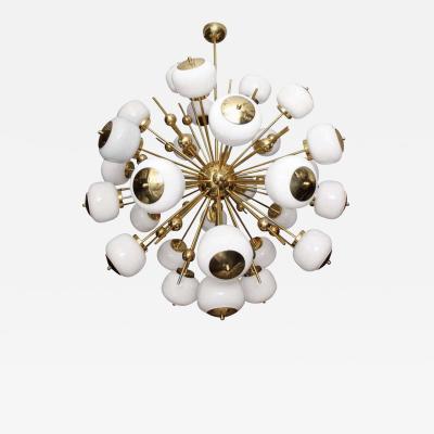  Venfield Italian Milk Glass and Brass Sputnik