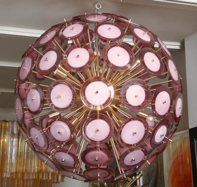  Venfield Large Amethyst Bubble Murano Glass Disc Sputnik Chandelier