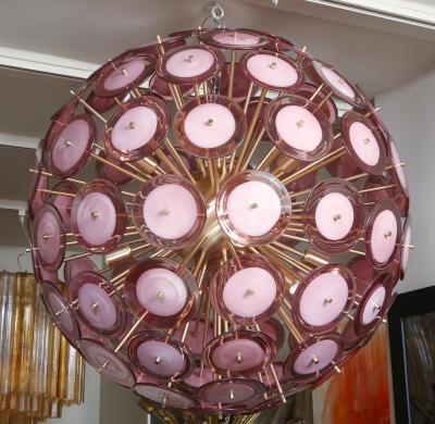  Venfield Large Amethyst Bubble Murano Glass Disc Sputnik Chandelier