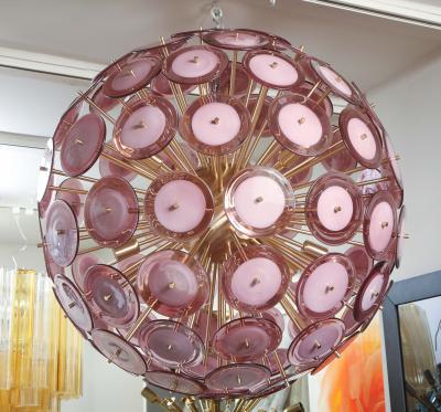  Venfield Large Amethyst Bubble Murano Glass Disc Sputnik Chandelier