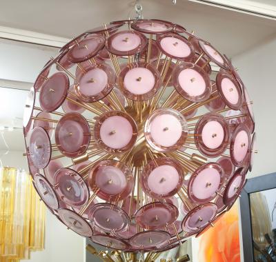  Venfield Large Amethyst Bubble Murano Glass Disc Sputnik Chandelier