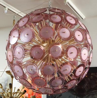  Venfield Large Amethyst Bubble Murano Glass Disc Sputnik Chandelier
