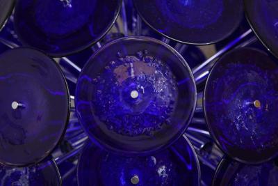  Venfield Large Blue Bubble Murano Glass Disc Sputnik Chandelier