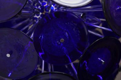  Venfield Large Blue Bubble Murano Glass Disc Sputnik Chandelier