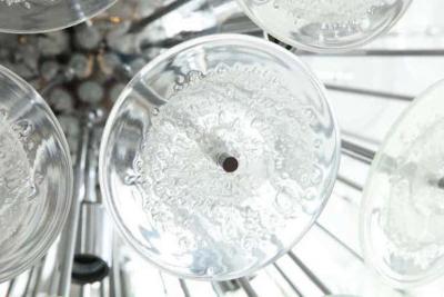  Venfield Large Clear Bubble Murano Glass Disc Sputnik Chandelier