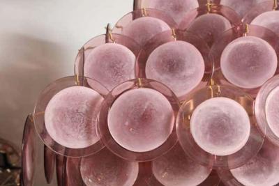  Venfield Large Pagoda Style Amethyst Glass Disc Chandelier
