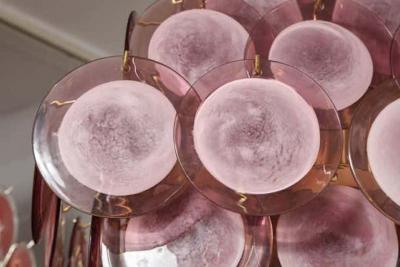  Venfield Large Pagoda Style Amethyst Glass Disc Chandelier