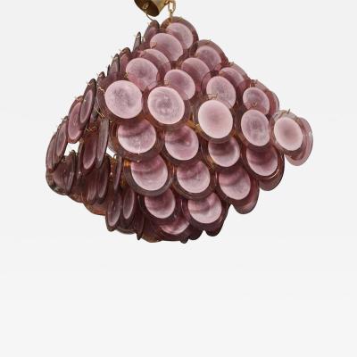  Venfield Large Pagoda Style Amethyst Glass Disc Chandelier