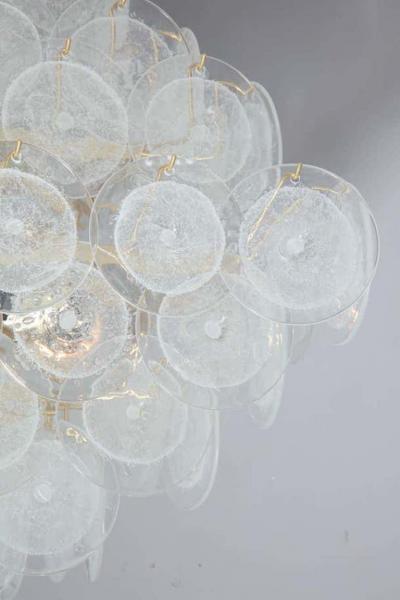  Venfield Large Pagoda Style Pulegoso Glass Disc Chandelier