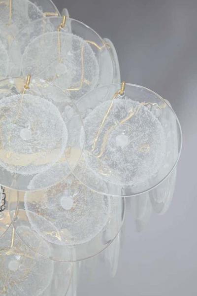  Venfield Large Pagoda Style Pulegoso Glass Disc Chandelier