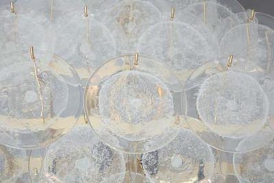  Venfield Large Pagoda Style Pulegoso Glass Disc Chandelier