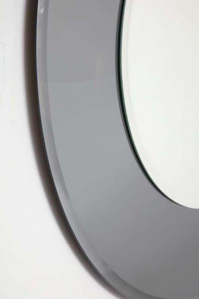  Venfield Large Round Beveled Mirror with Smoke Glass Border