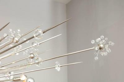  Venfield Monumental Austrian Crystal and Glass Rod Sputnik in Polished Nickel